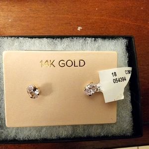 14 k Gold Cristal Earings